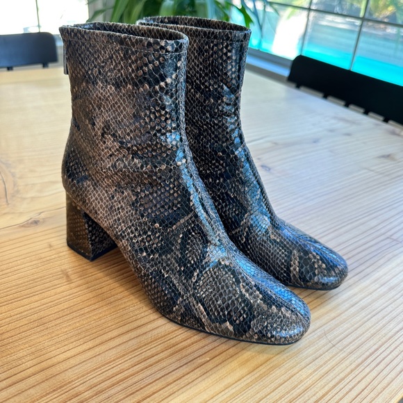 Zara Snakeskin Ankle Boots - Picture 2 of 6